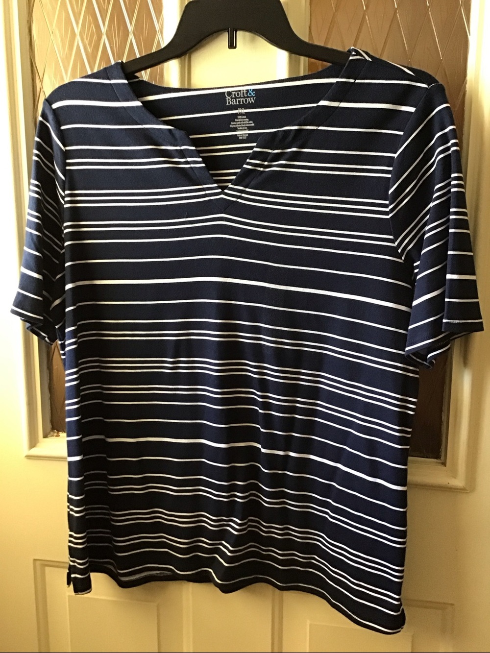 NWOT Navy and white Striped Top
